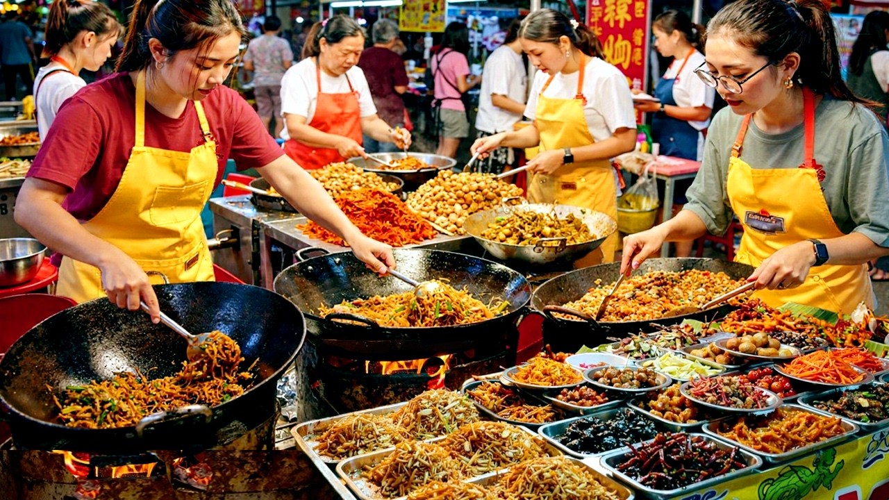 UNBELIEVABLE CHINESE MASSIVE OUTDOOR NIGHT MARKET | CHINESE NIGHT MARKET PACKED WITH FLAVOUR & CROWD
