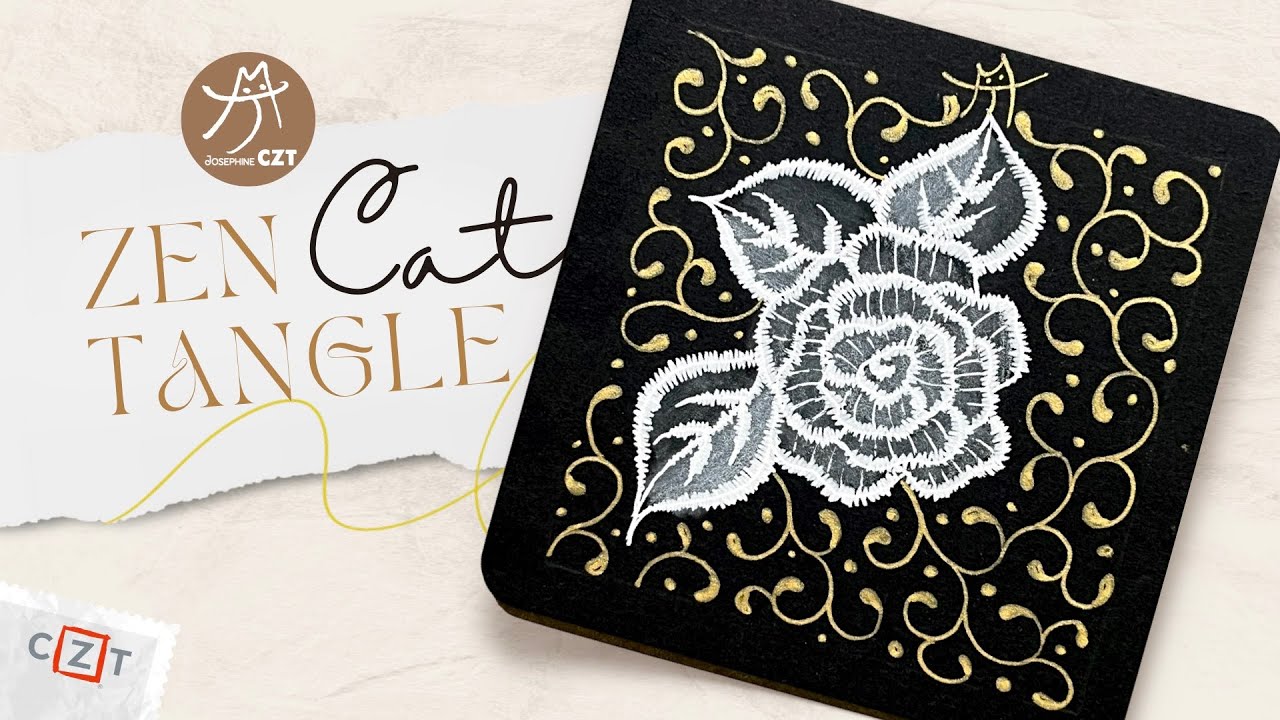 【創作系】刺繡蕾絲玫瑰花 ▶︎ #zentangle #禪繞畫 #禅绕画 #ゼンタングル #젠탱글