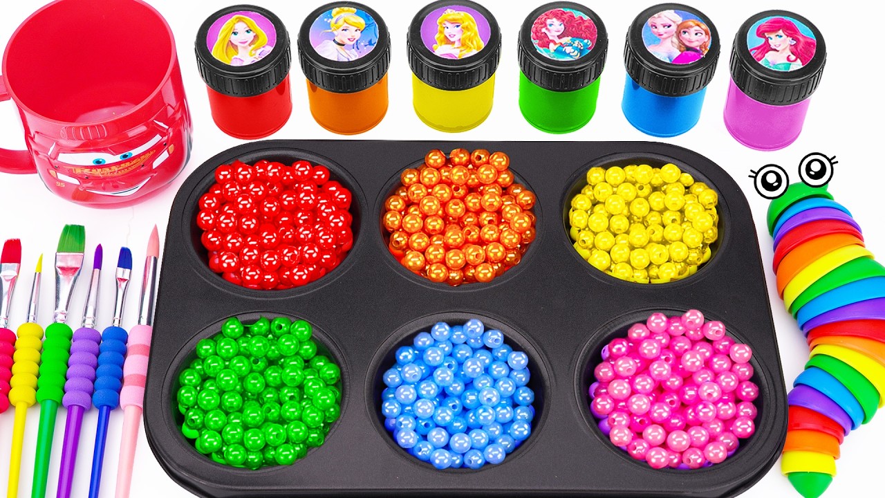Oddly Satisfying Video 🌈 How To Make 6 Rainbow Mega Crazy Canndy from Slimes Disney Coloring ASMR