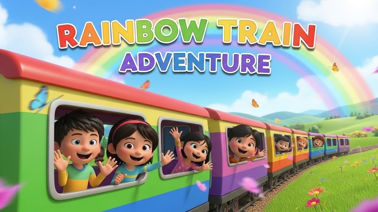 Rainbow Train Adventure | Fun 3D Nursery Rhyme for Kids