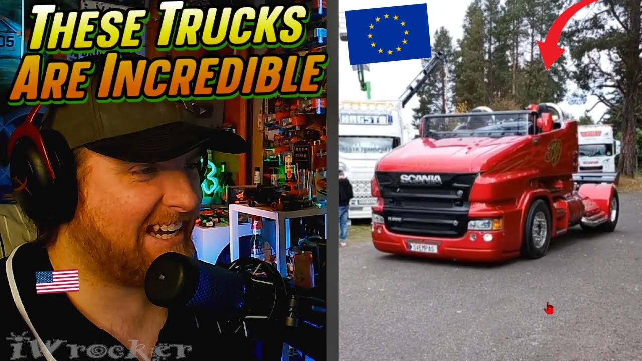 Реакция американцев на лучшие европейские TikTok-проекты о грузовиках (Scania, DAF, Volvo)
