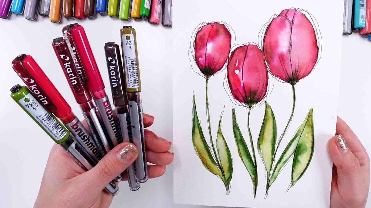 РИСУЙТЕ И РИСУЙТЕ как профи! Не бойтесь МАРКЕРОВ! @karinmarkers как рисовать тюльпаны