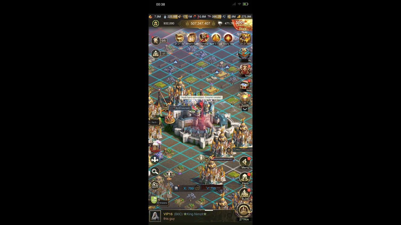 Rise of Castles, X24 Season, South Win, Capture of World Center!!!
