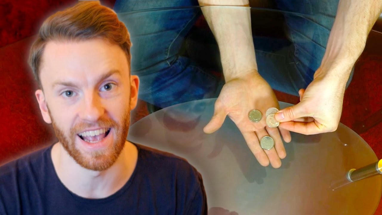 COINS THROUGH GLASS TABLE!