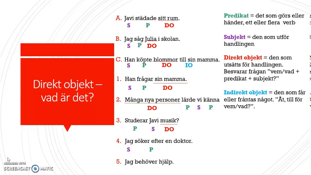 A framför direkt objekt