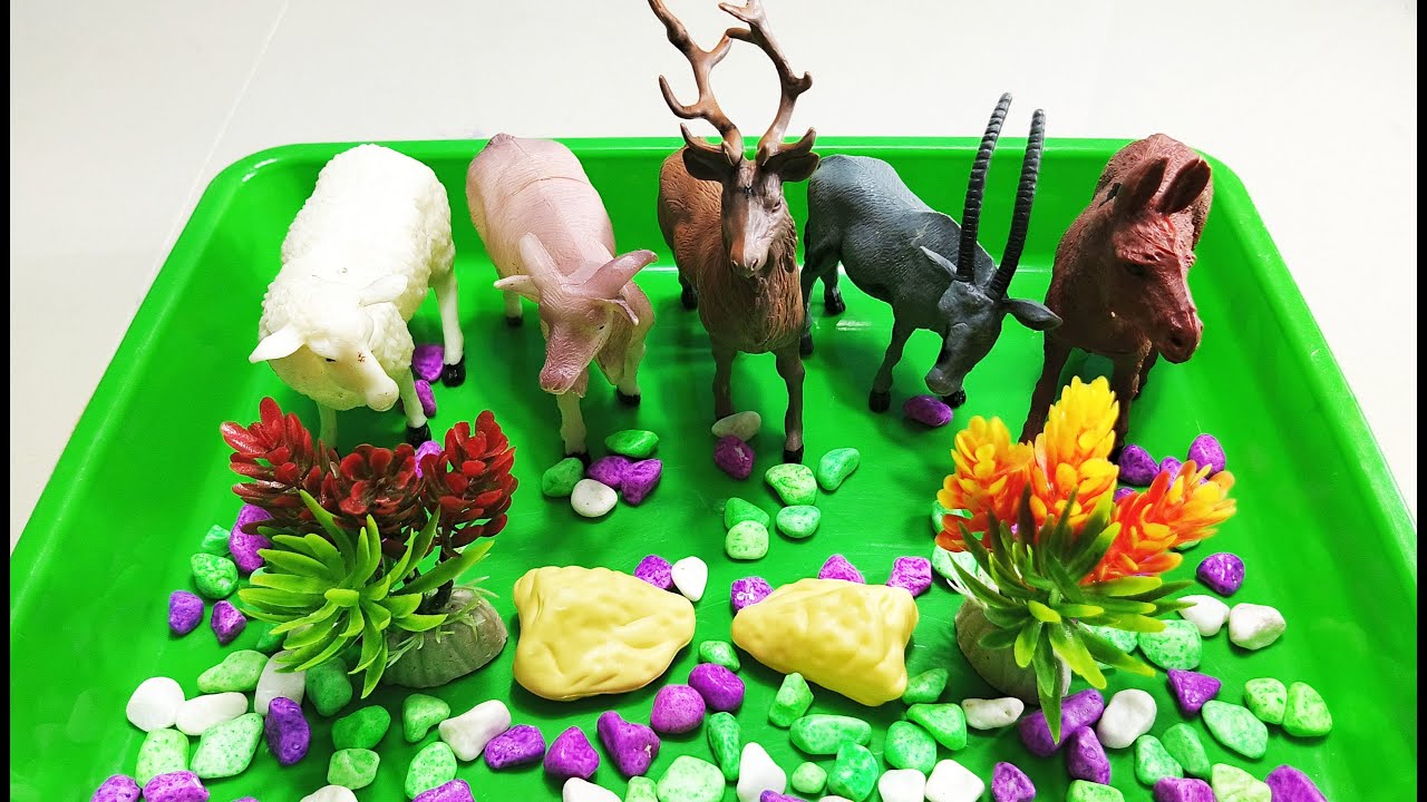 Cow Giraffe Elephant Tiger Panda Rhinoceros Animal Toys, ASMR