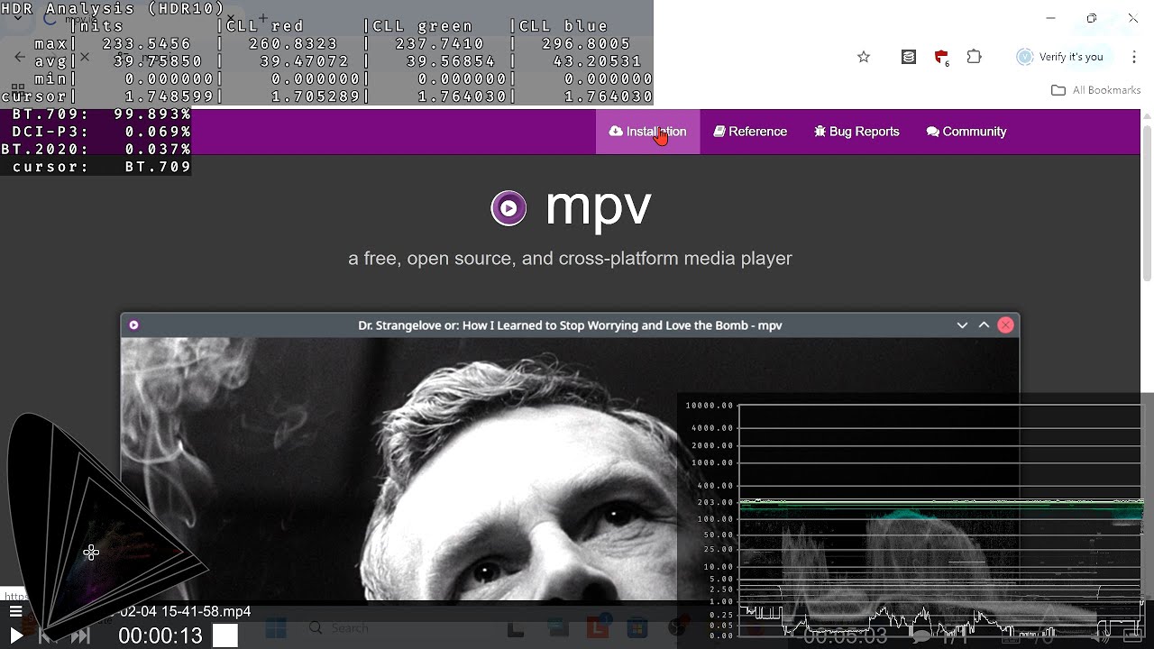 MPV Installation with Reshade Support - Dolby Vision Fix + HDR and SDR Analysis