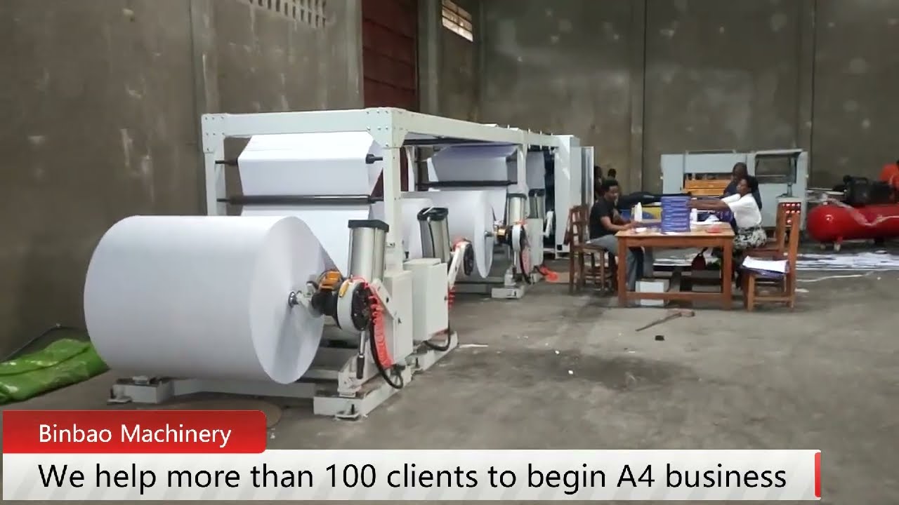 Full Automatic A4 copy paper reams cutting and packing machine A4 paper production line for beginner