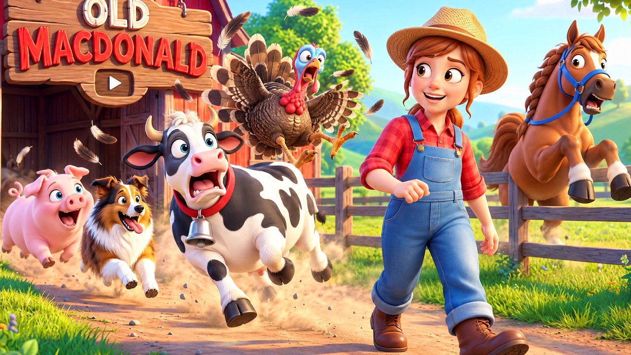 Farm Morning Routine |  3D Cartoon for Kids | Old MacDonald Had a Farm 🐄 Animal Song & Animal Sounds