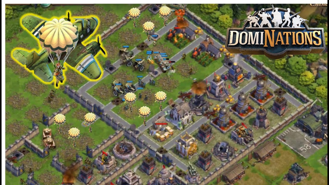 DomiNations Transporter / Paratrooper raiding - Great alternative for Fighter Planes | 2016.06.20