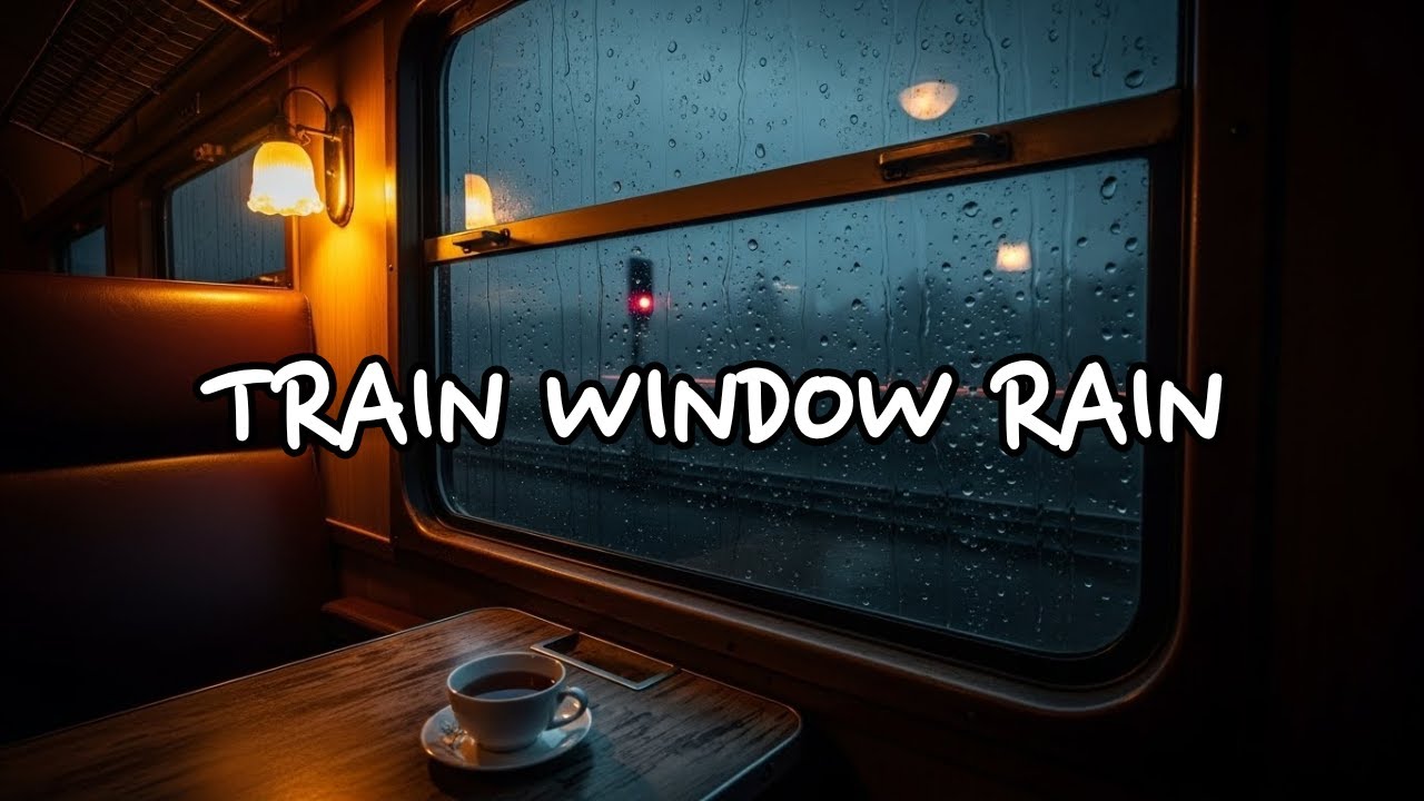 🌧️ Train Window Rain Sounds 🚆 | Cozy Night Rain for Deep Sleep & Relaxation (10 Hours)