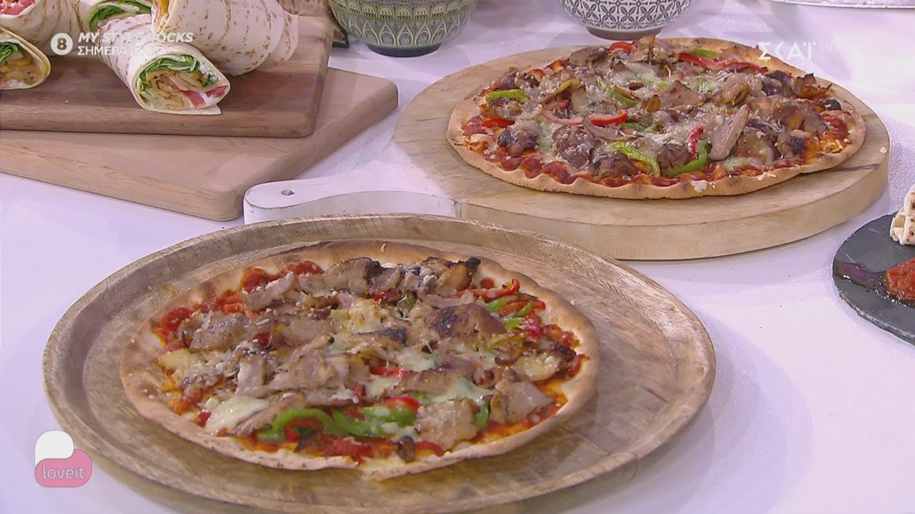 Ο chef Αλέξανδρος Παπανδρέου φτιάχνει πίτσα με αραβική πίτα, γύρο χοιρινό , πιπεριές και τυριά