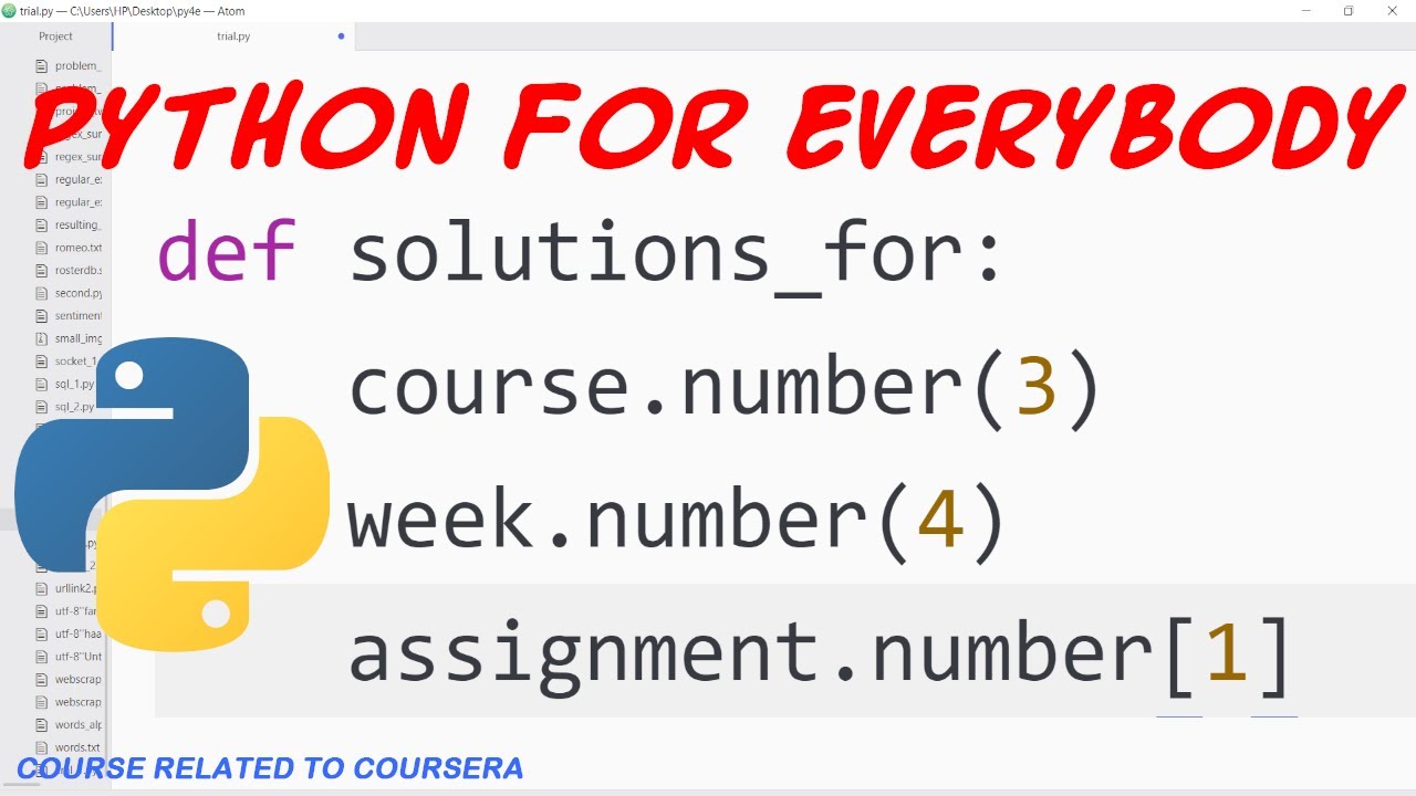 Python for Everybody Answers | Course 3 | Week 4 | Assignment 2