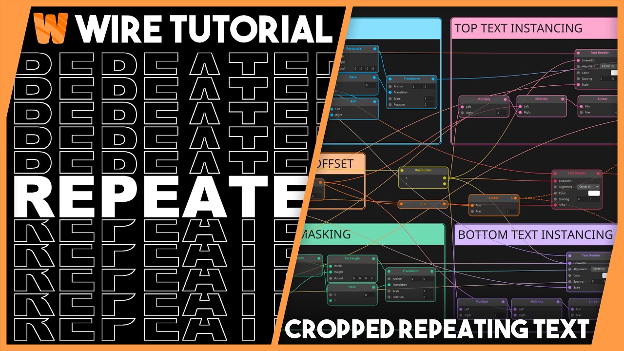 Resolume Wire Tutorial - Repeated Cropped Text Mograph - Free Download