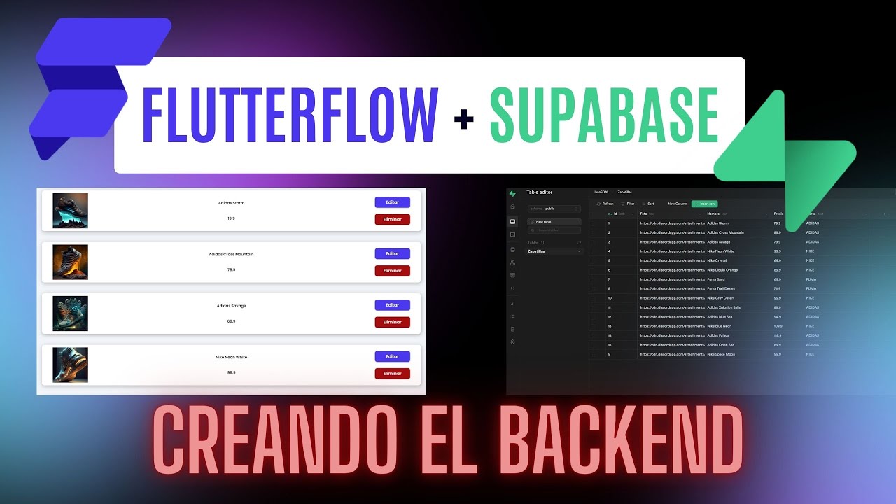 Supabase + Flutterflow  - Creando un backend para nuestra aplicación nocode