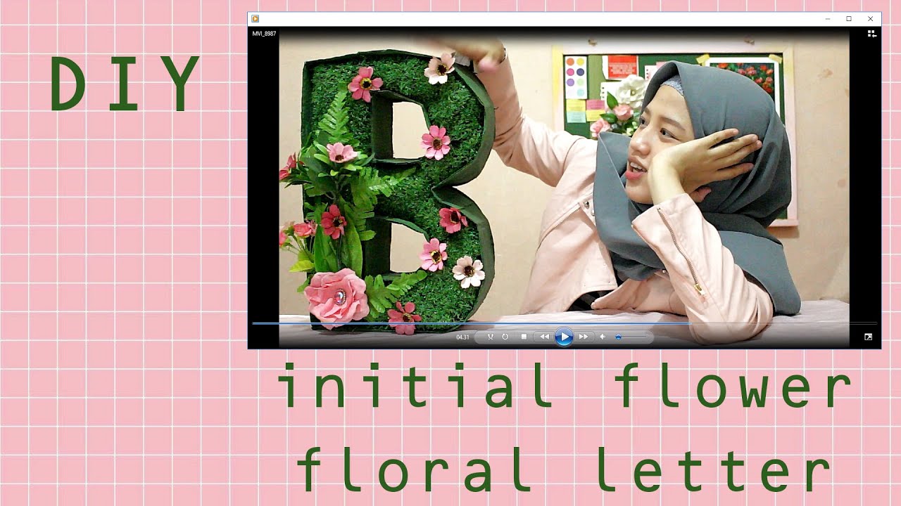 DIY Floral Letter | initial flower | EASY & CHEAP | Room Decor (Bahasa Indonesia)