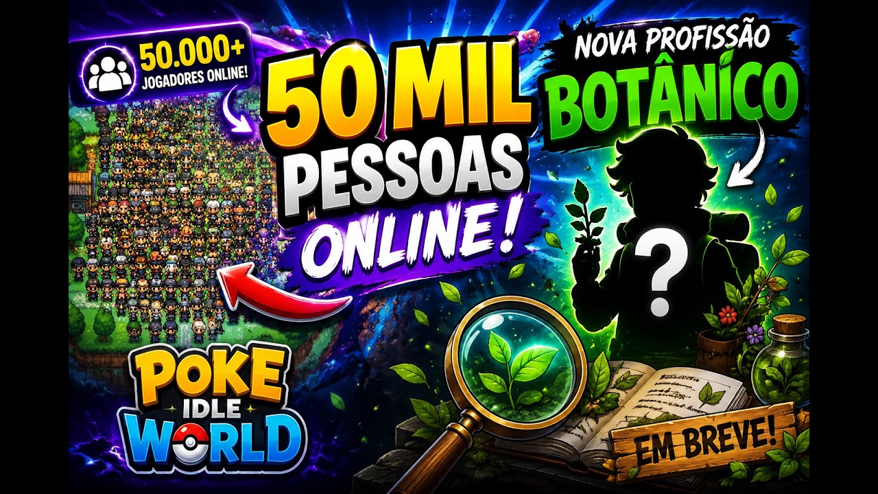 🚨 EVENTO DOS 50 MIL ONLINE! Pok&eacute;mon Idle World Revela Recompensas e a Nova Profiss&atilde;o BOT&Acirc;NICO! 🌿