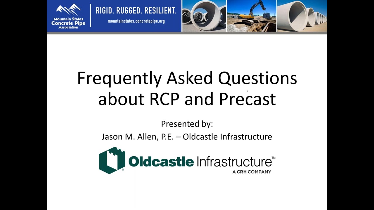 Frequently Asked Questions for RCP and Precast - MSCP Academy Webinar - October 2021