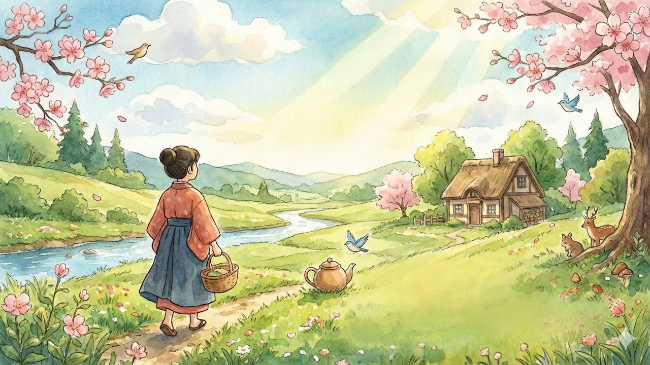 Ghibli Inspired ASMR | Slow Living Countryside Morning Walk