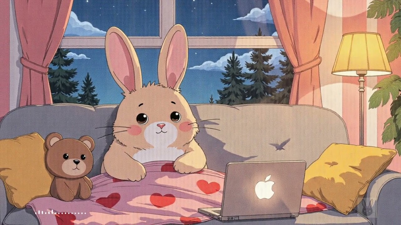 Cutesy Bunny's Cozy Living Room ☕Lofi for Studying & Vibing [𝐏𝐋𝐀𝐘𝐋𝐈𝐒𝐓]