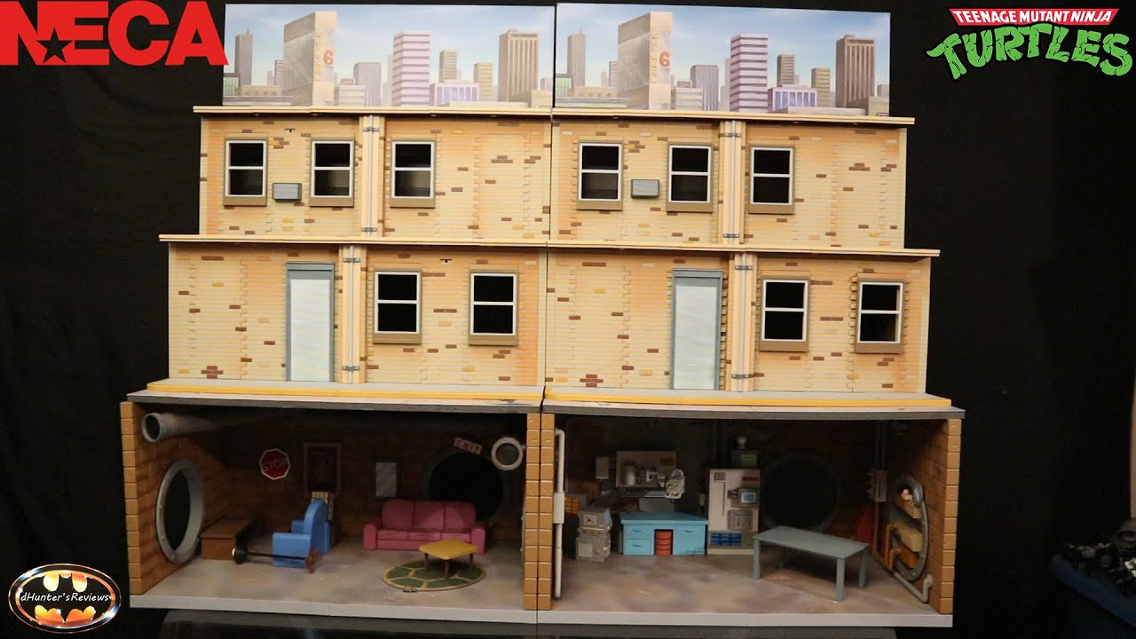 NECA TMNT Donatello's Lab Sewer Lair Street Scene Diorama 1:12 Action Figure Diorama Review