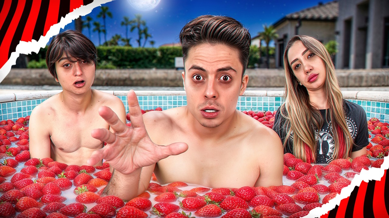 FIZ UMA PISCINA DE MORANGOS DO AMOR! *24 Horas