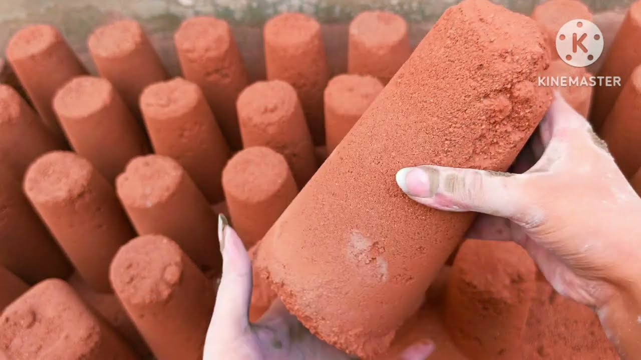 Super dusty soft crispy red grainy sand crumble dry+water+dipping 