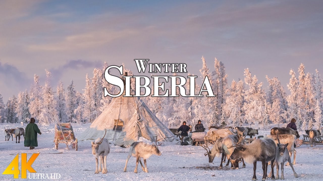 Winter Siberia 4K Ultra HD • The Coldest Place on Earth, Scenic Relaxation Film With Calming Music.
