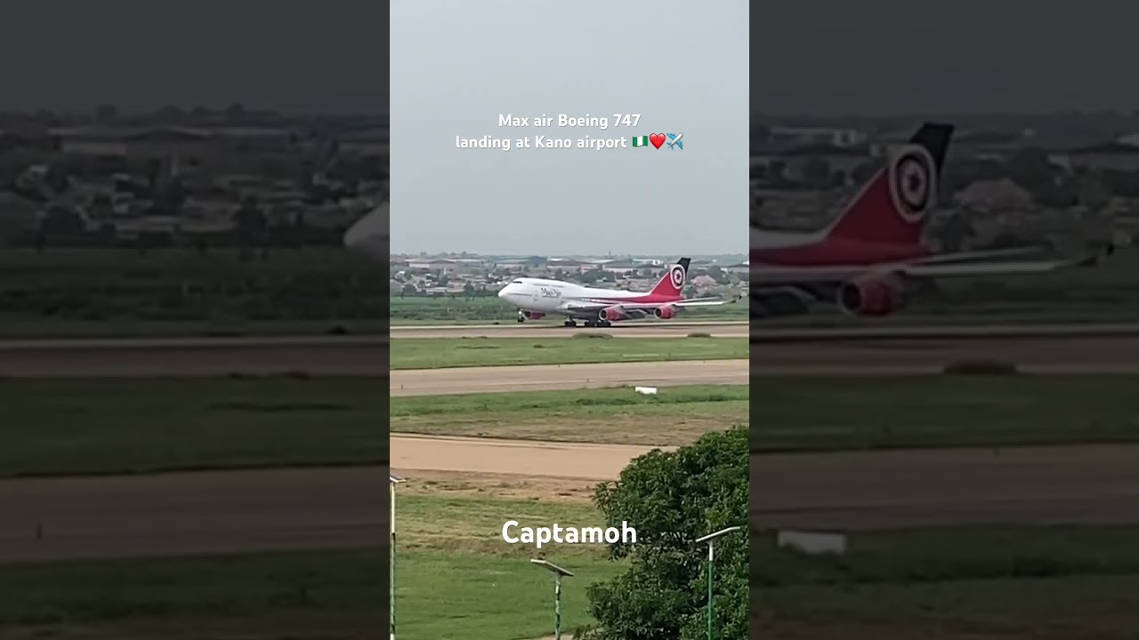 Planespotting | Max air Boeing 747 landing at Kano airport #maxair #aviation #boeing #747 #pilot