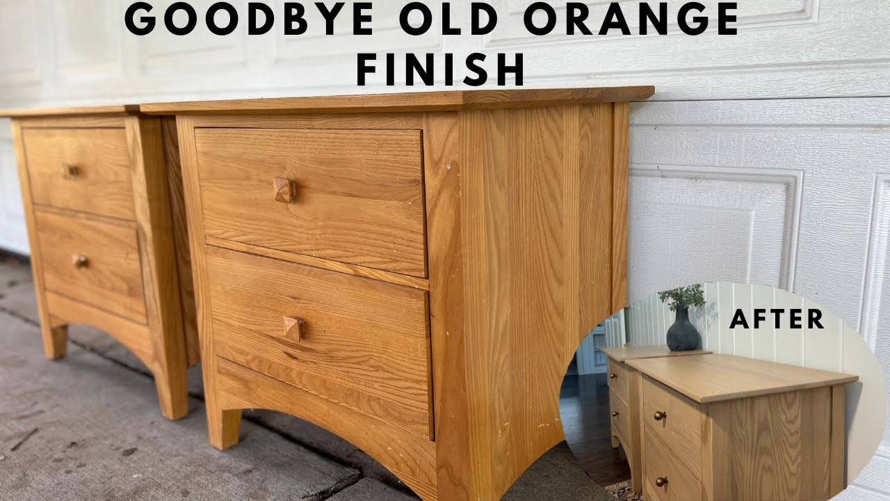 Getting Rid of Old Orange Furniture Finish | Outdated to Modern Furniture Makeover