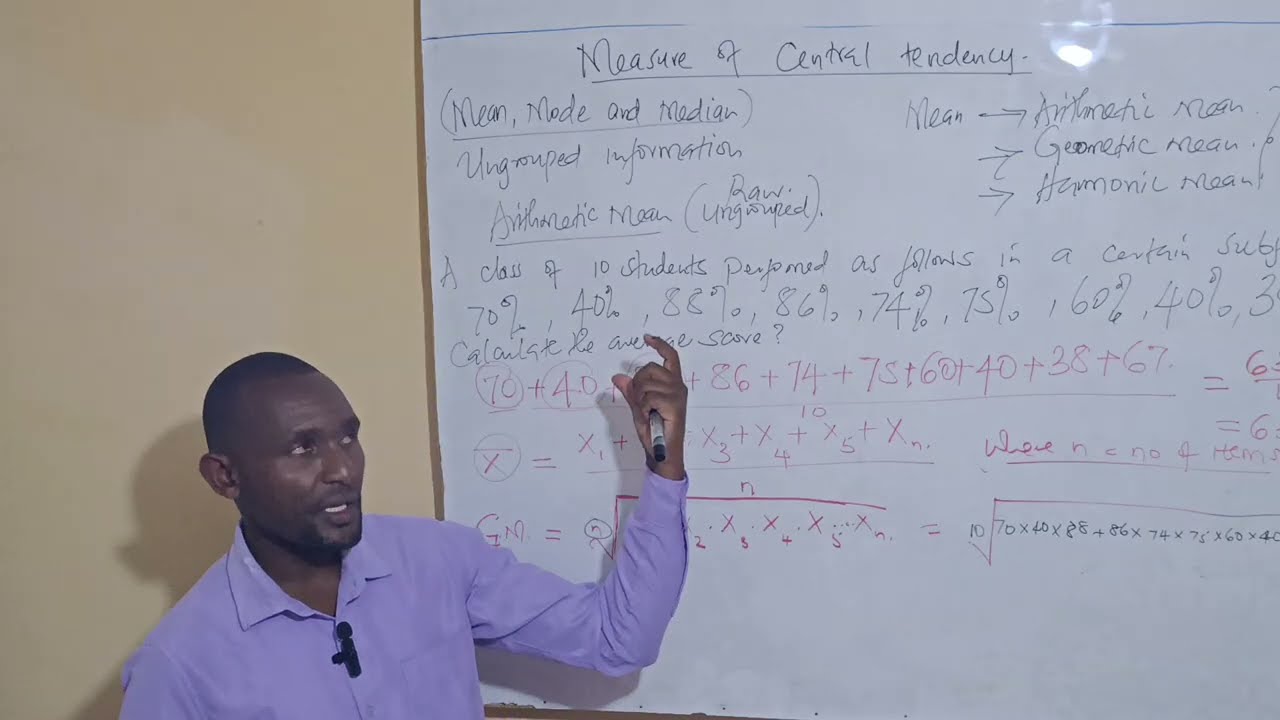 Arithmetic, Geometric & Harmonic Mean , Median, Mode(Ungrouped Data)|Statistics part 1 by Mr Stephen
