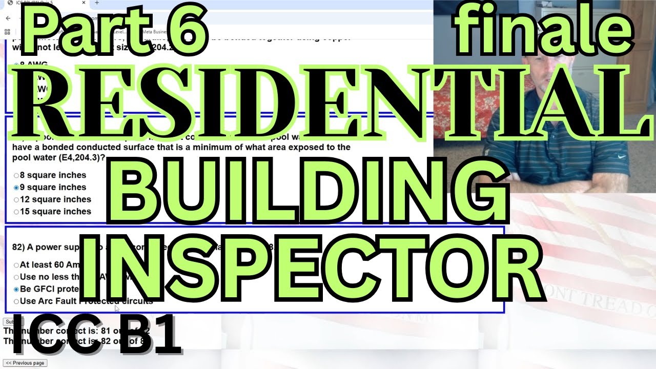 Part 6 ICC Residential Building Inspector (B1) Chapters 26-42 || Final Free online test & notes