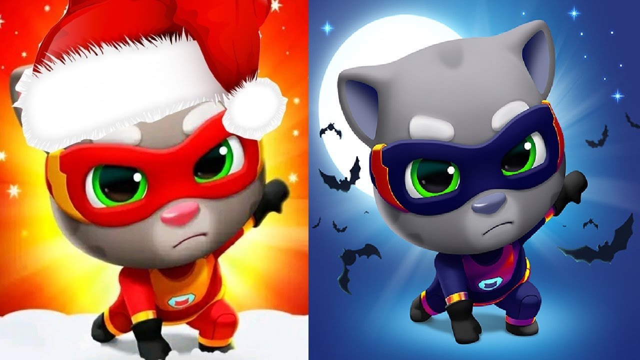Talking Tom Hero Dash New Update Christmas VS Halloween 2024 MOONLIGHT ANGELA VS Birthday Tom