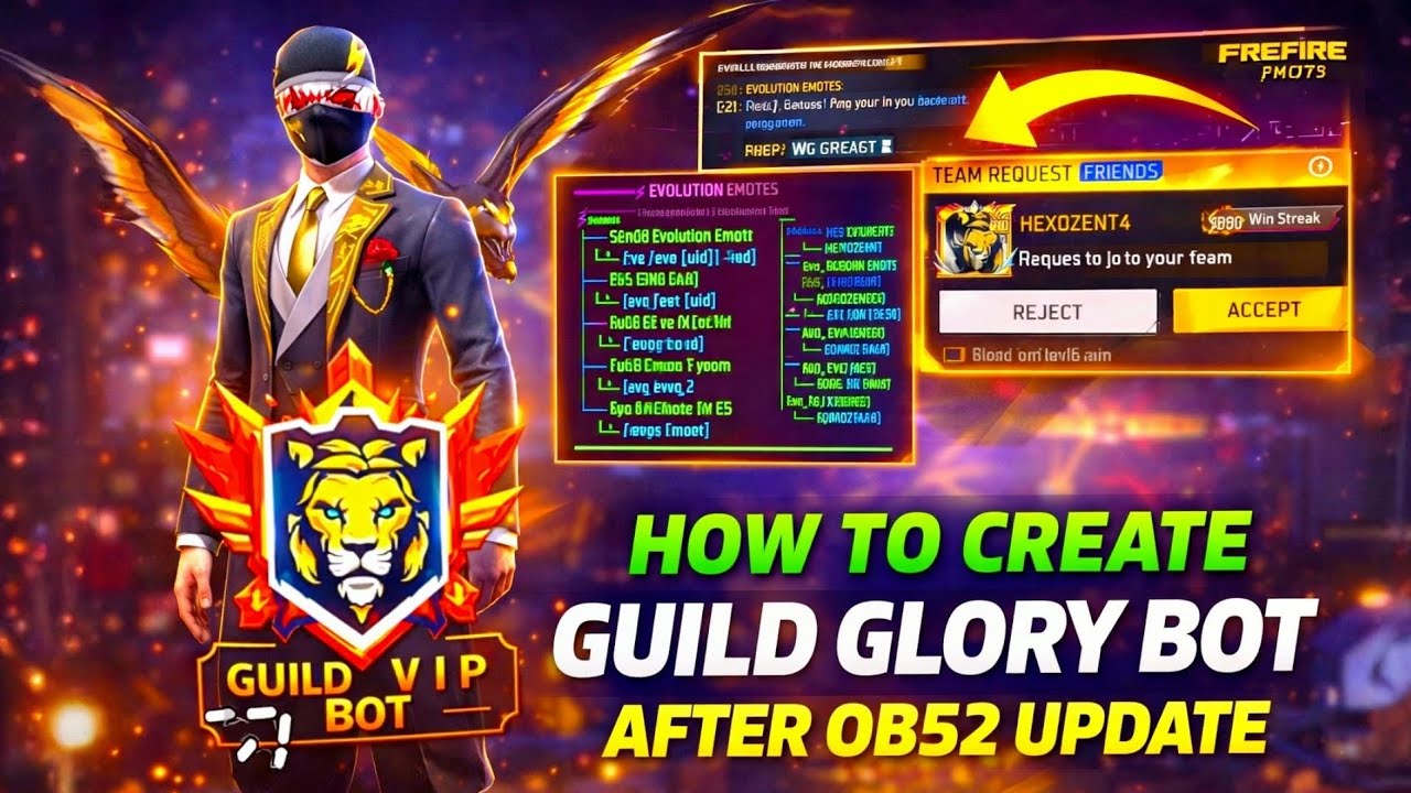 HOW TO MAKE GUILD GLORY BOT AFTER OB52 UPADTE 🤯 | AUTO LEVEL UP BOT KAISEY BANAYE