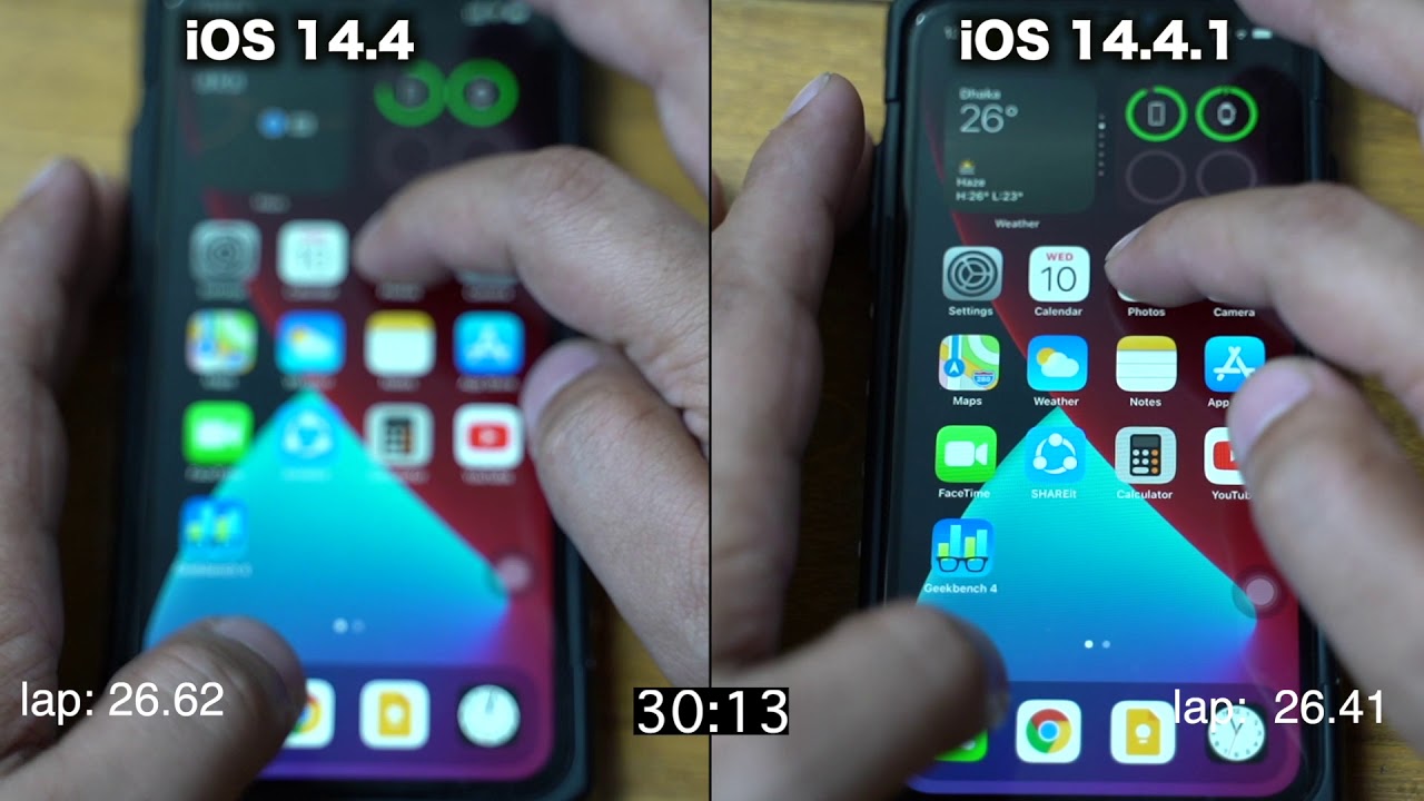 iOS 14.4.1 vs iOS 14.4 speed test on iPhone 11 | iSuperTech