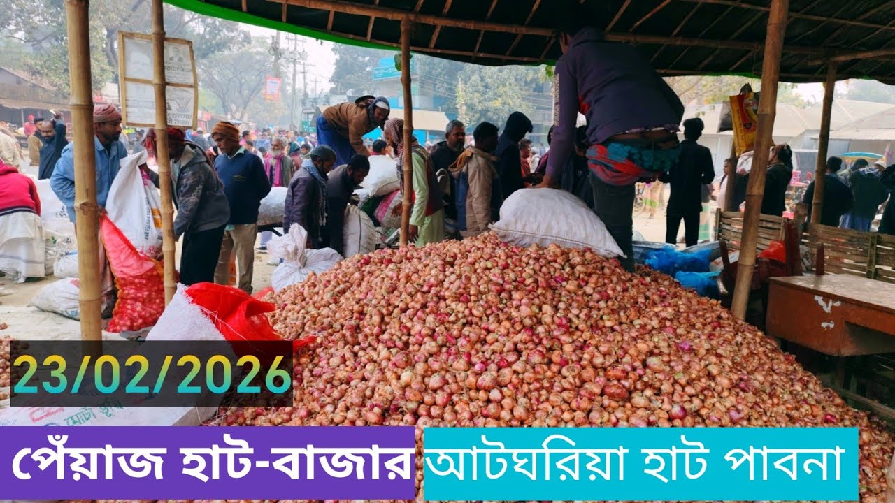 23 February 2026 আজকের পেঁয়াজের বাজার দর। Onion market price rate in pabna Bangladesh 
