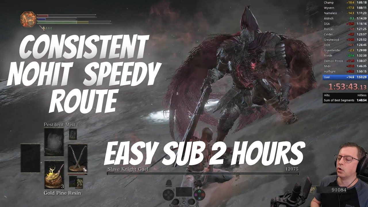 Dark Souls 3 All Bosses (with DLCs) nohit speedrun (1:53:48 IGT) - consistent route