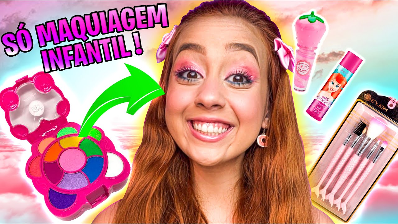 TESTEI MAQUIAGEM INFANTIL! | EU ME SURPREENDI !