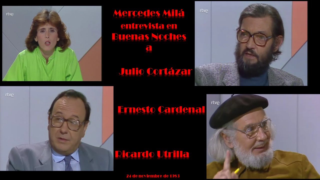 1983 1124 Julio Cortázar, Ernesto Cardenal y Ricardo Utrilla en Buenas Noches
