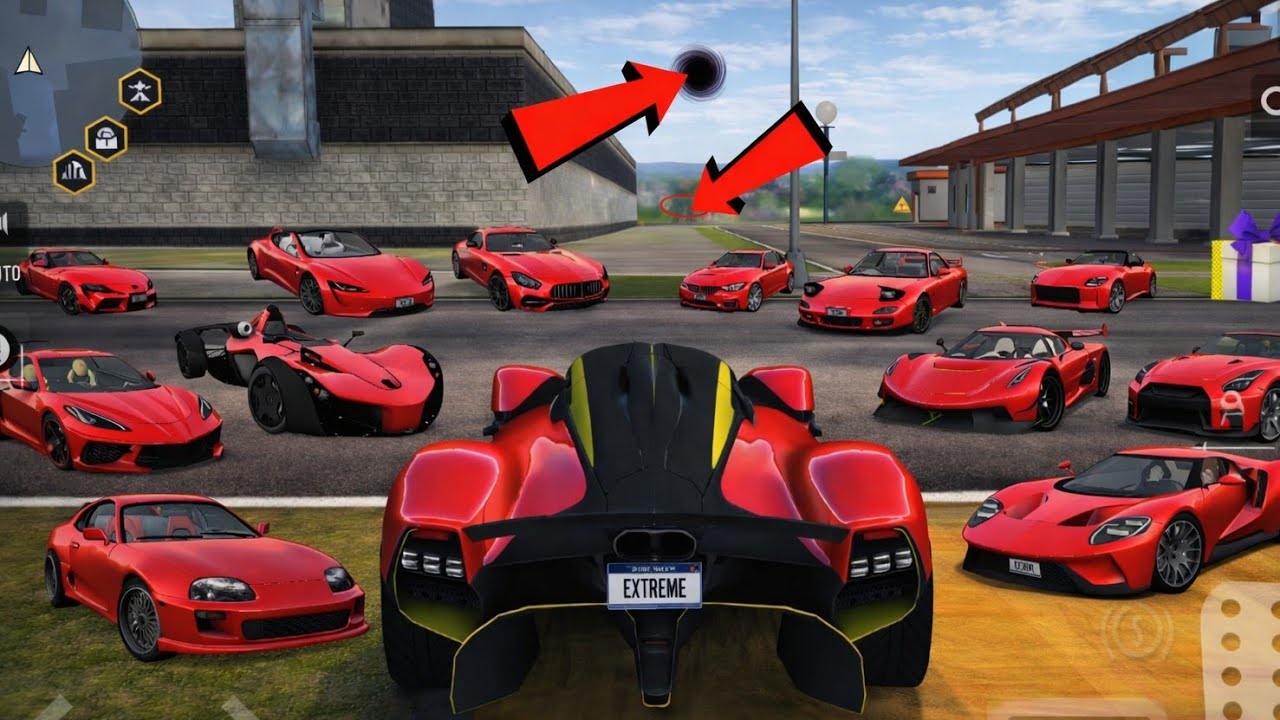 Through Bridge Challenge All Red  Cars Stunts //Extreme Car Driving Simulator // Cars Gameplay