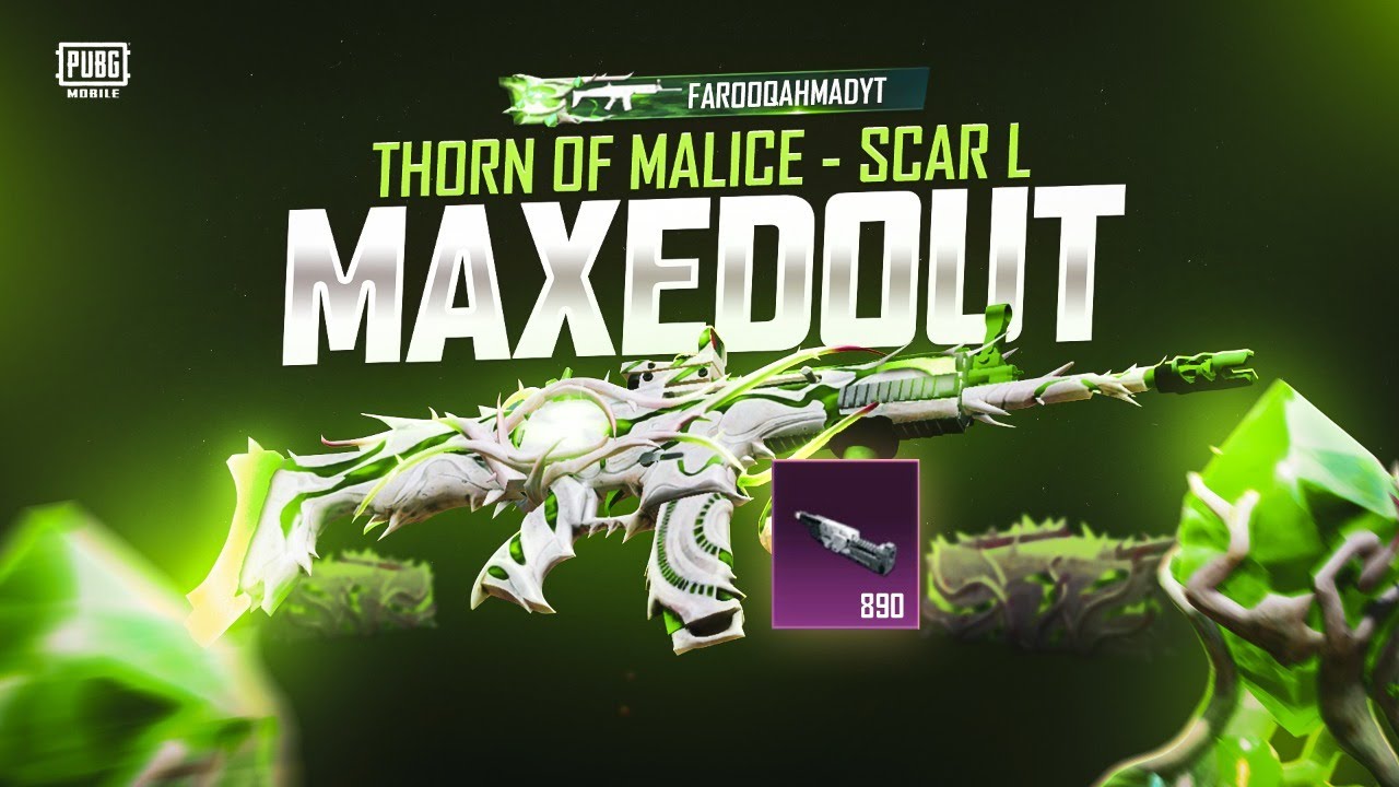 Thorn of Malice Mythic Scar-L Level 8 Maxing with 894 Materials | 5 RP Giveaway | 🔥 PUBG MOBILE🔥