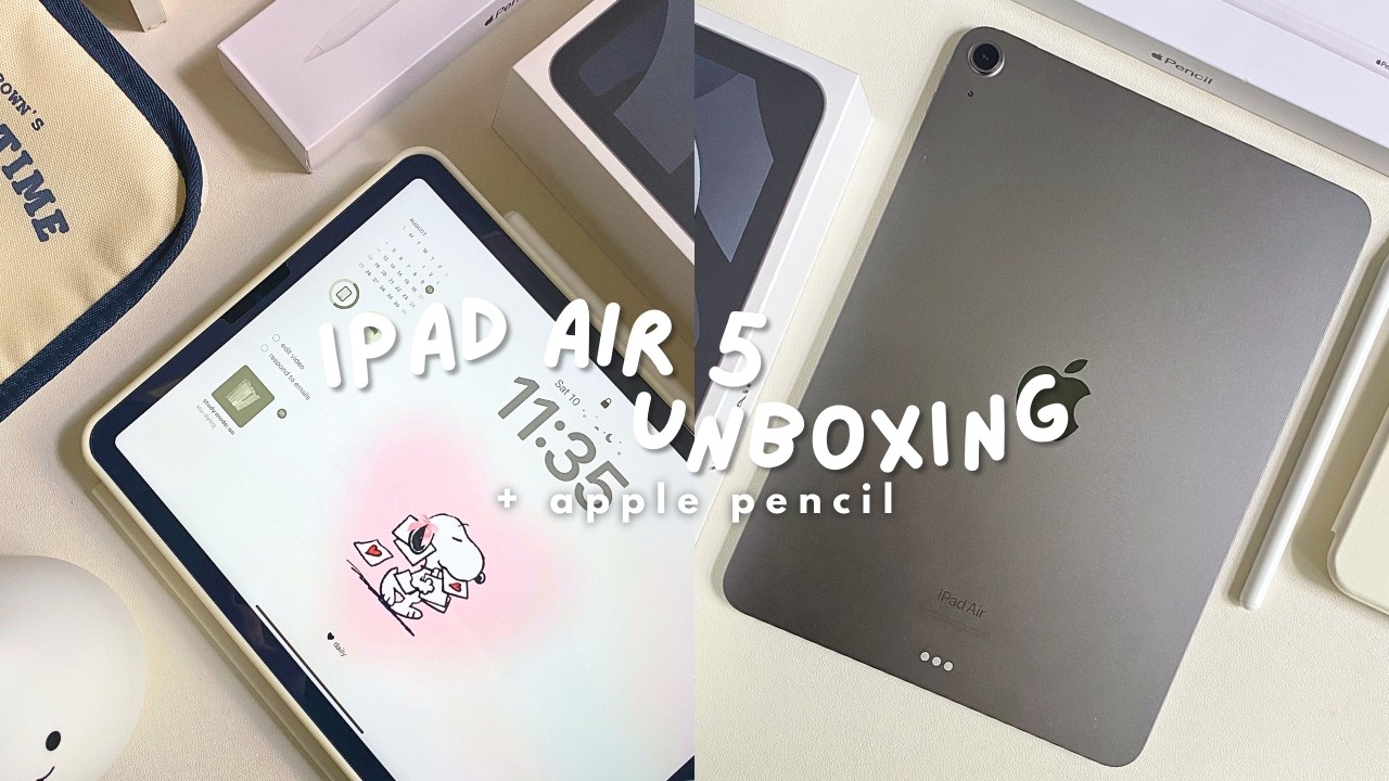 🌷 unboxing ipad air 5th gen & apple pencil + accessories ft. DEHANCER 🍥 ₊˚⊹ aesthetic ipad setup