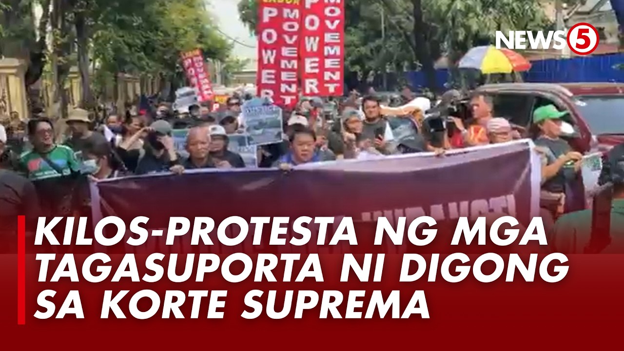 Mga tagasuporta ni Duterte, nagtipon sa Korte Suprema sa unang taon ng kanyang pagkaaresto sa ICC