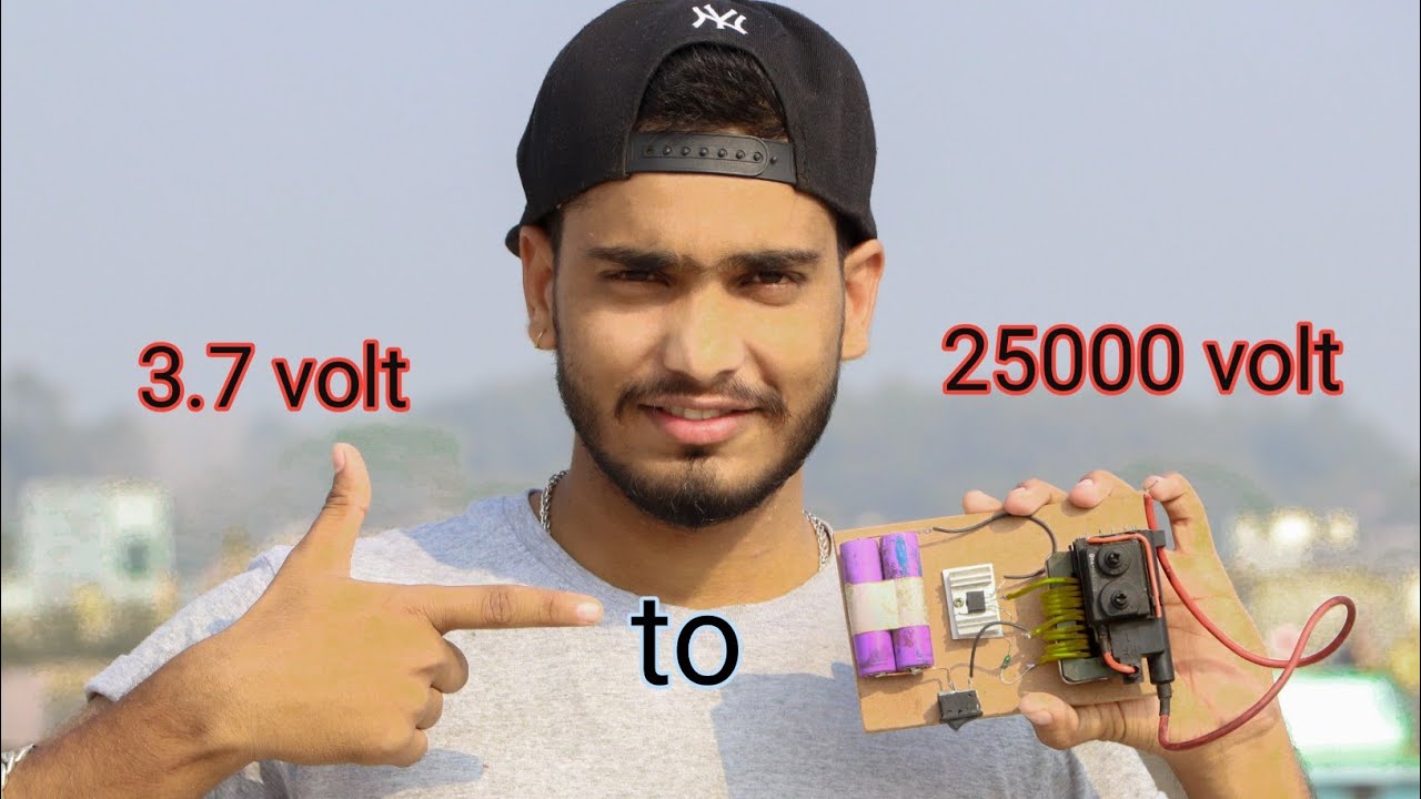 How to make super voltage booster. 3.7 to 25000 volt 😲😲😲
