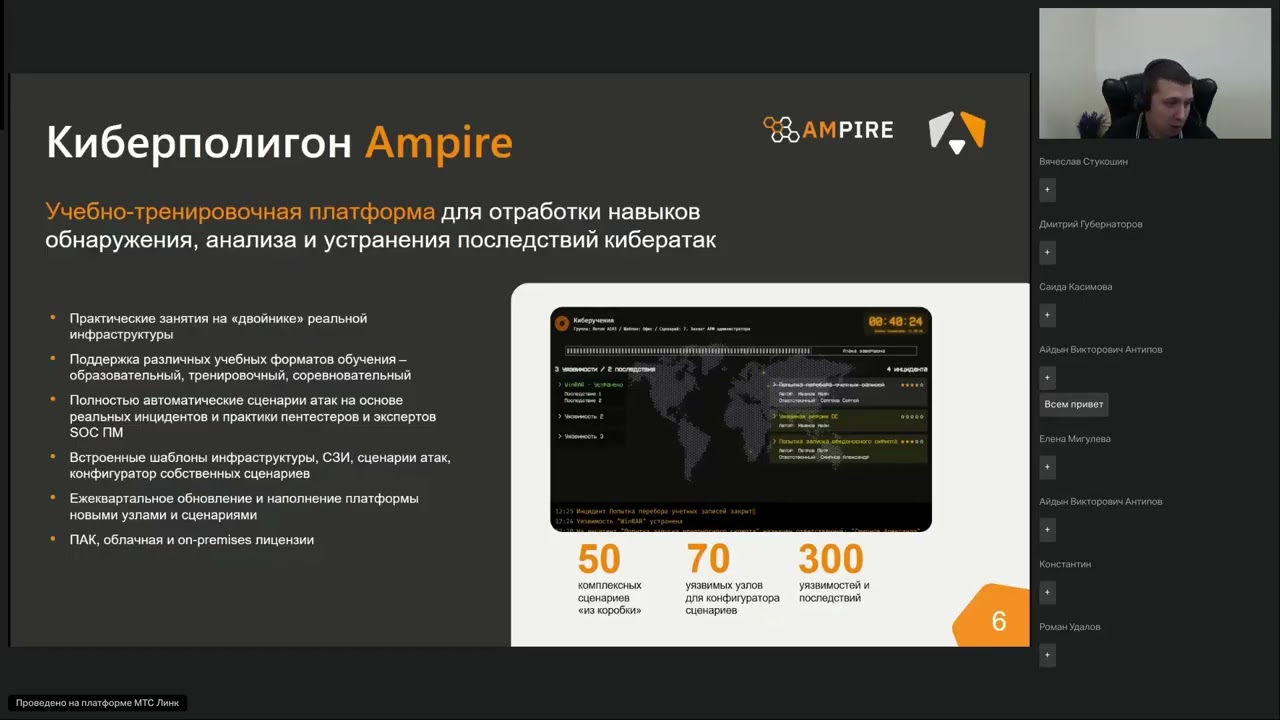 Вебинар «Киберполигон Ampire для вузов и госучреждений»
