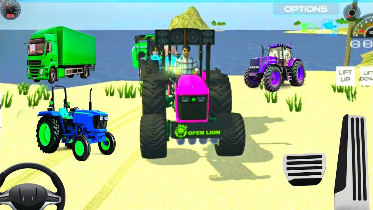 😂Harvester Stuck In Sea Rescue Tha Three Tractors #gameplay  #indianvehiclessimulator  #androidgames