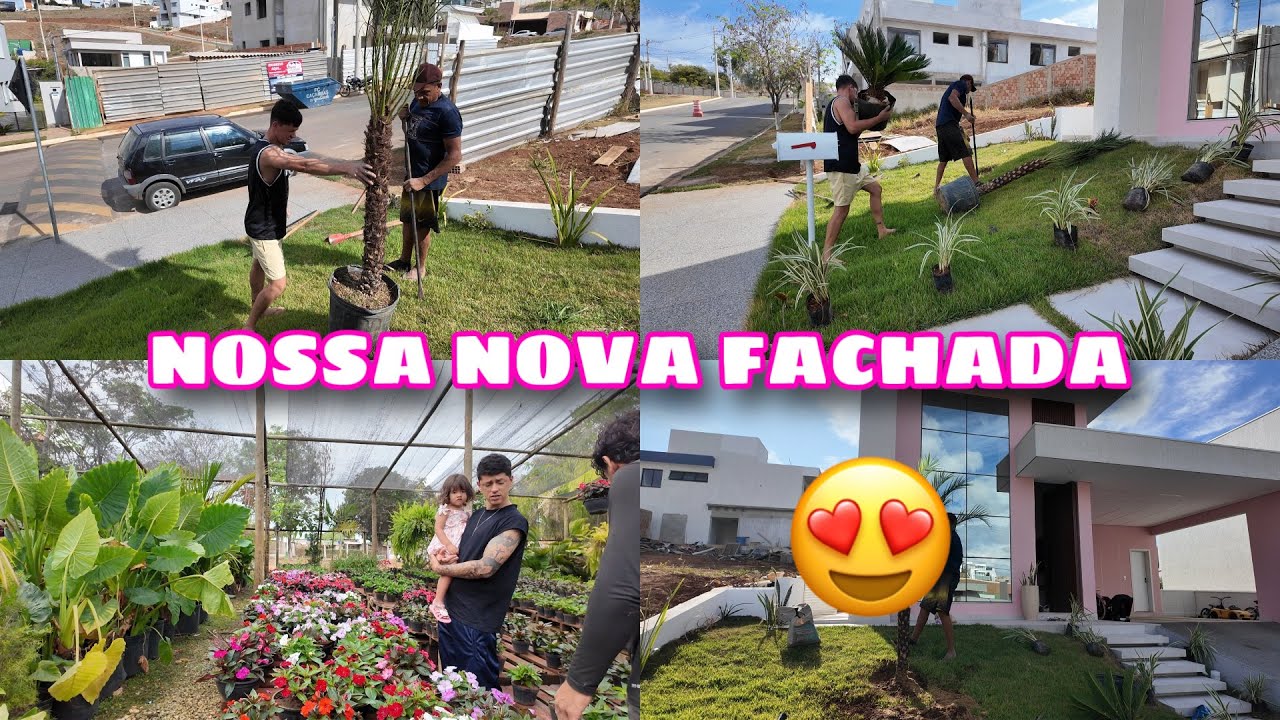 TRANSFORMAMOS A FACHADA DA NOSSA CASA 😍 | NOSSO JARDIM ESTA FICANDO UM SONHO | VARIAS PLANTAS
