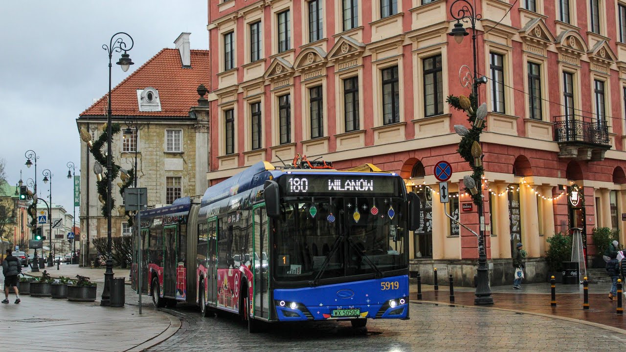Przejazd: Solaris Urbino 18 IV Electric #5919 MZA Warszawa - Linia 180