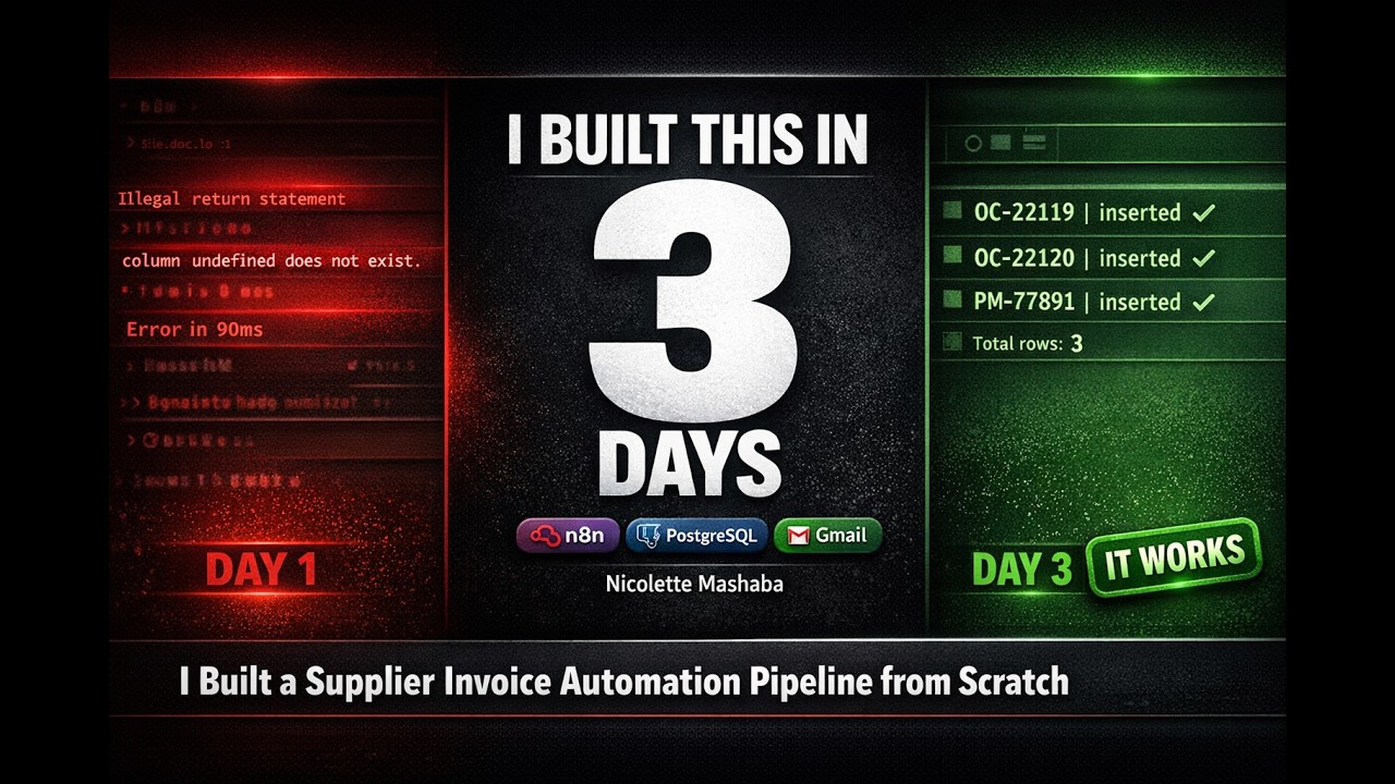 I Built a Supplier Invoice Automation Pipeline from Scratch (n8n + PostgreSQL + Gmail)