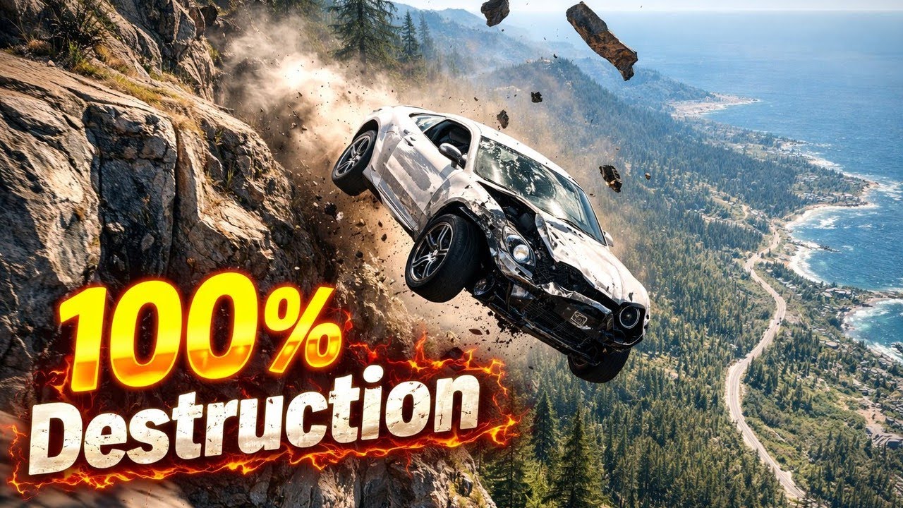Can These Cars Survive the DEADLIEST Cliff? 😱 (BeamNG.drive)